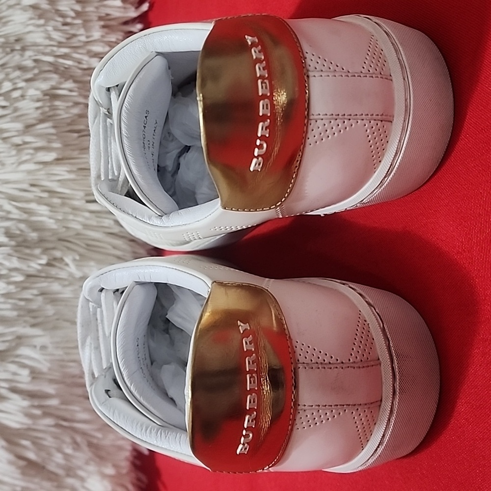 Burberry White Westford Check Sneakers - Picture 5 of 12